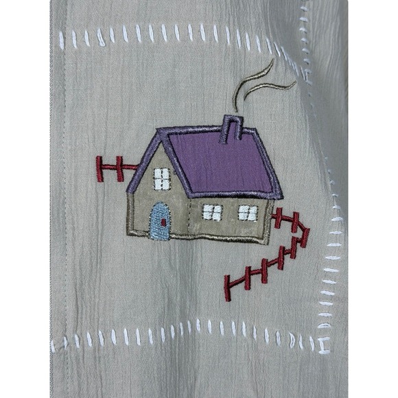 Teddi Embroidered Cat Knit Jacket L Grandmacore‎ Boho Crochet Cozy Cottage - Picture 5 of 10